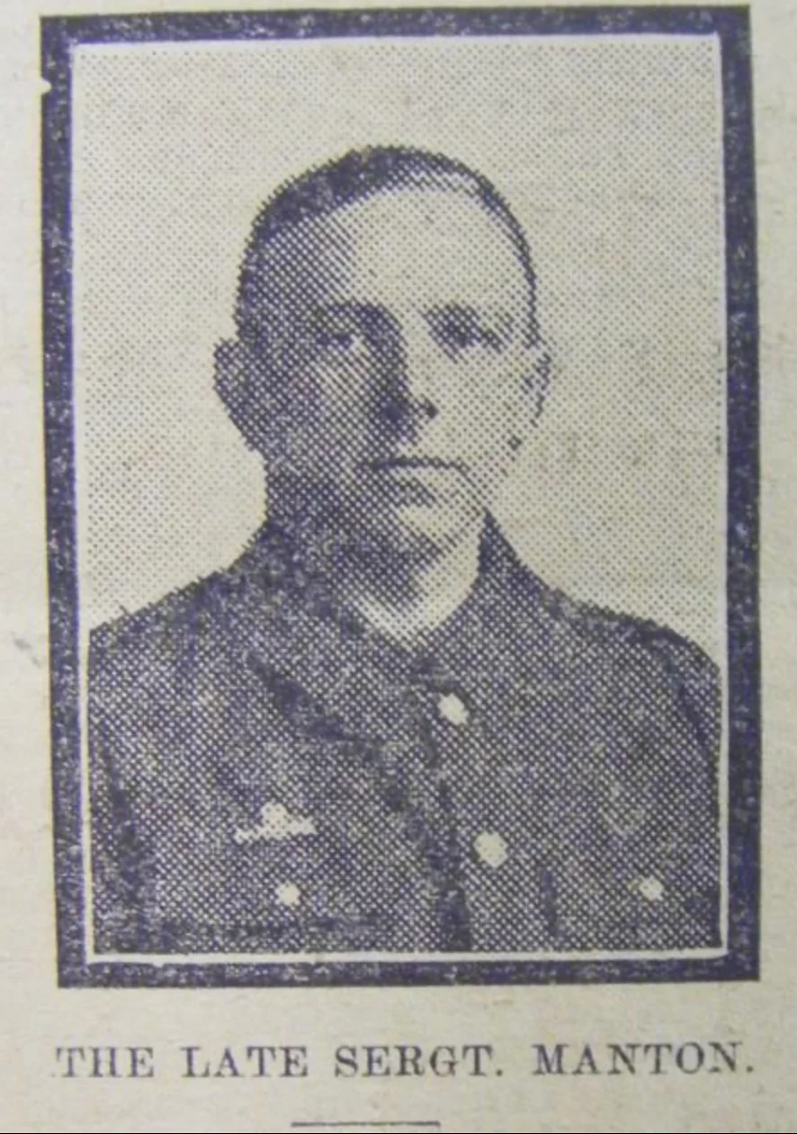 Newspaper portrait of Henry Hector Manton in uniform
