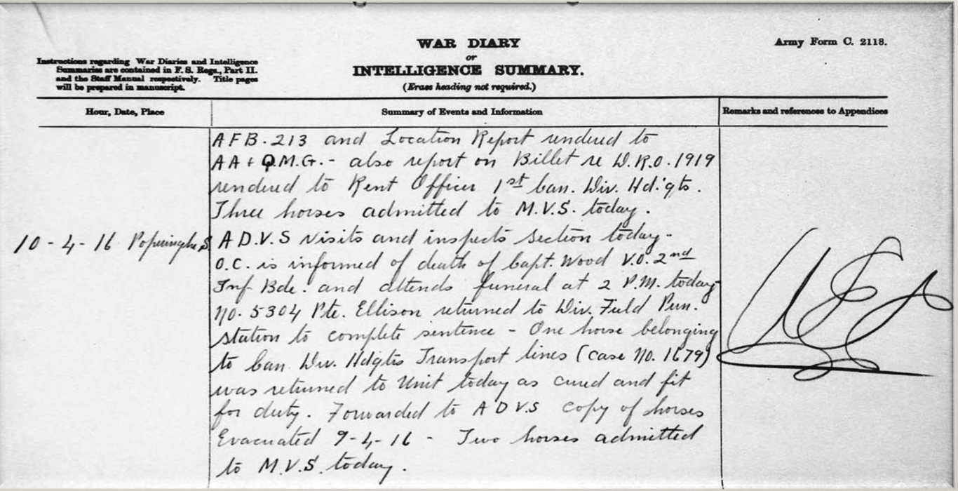 Record of Captain Wood&rsquo;s Death